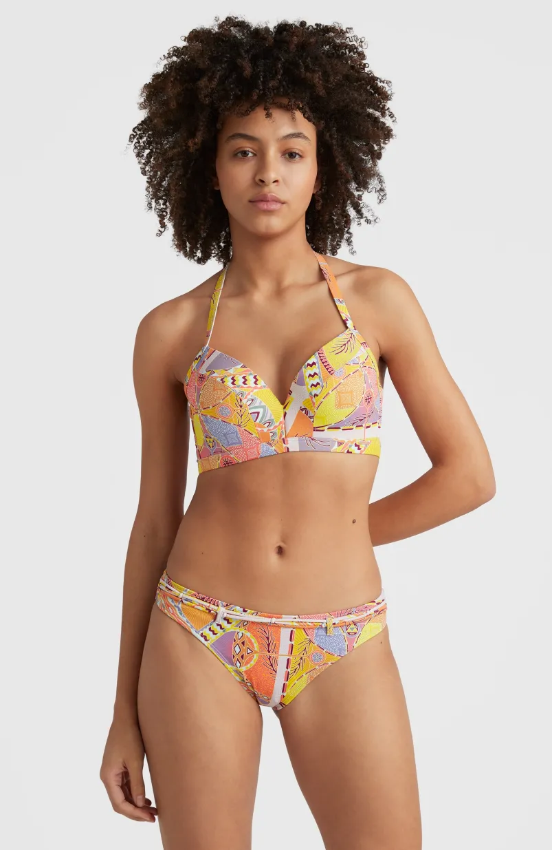 Bikinitop Panama Mould Wire Bra | Yellow Scarf Print