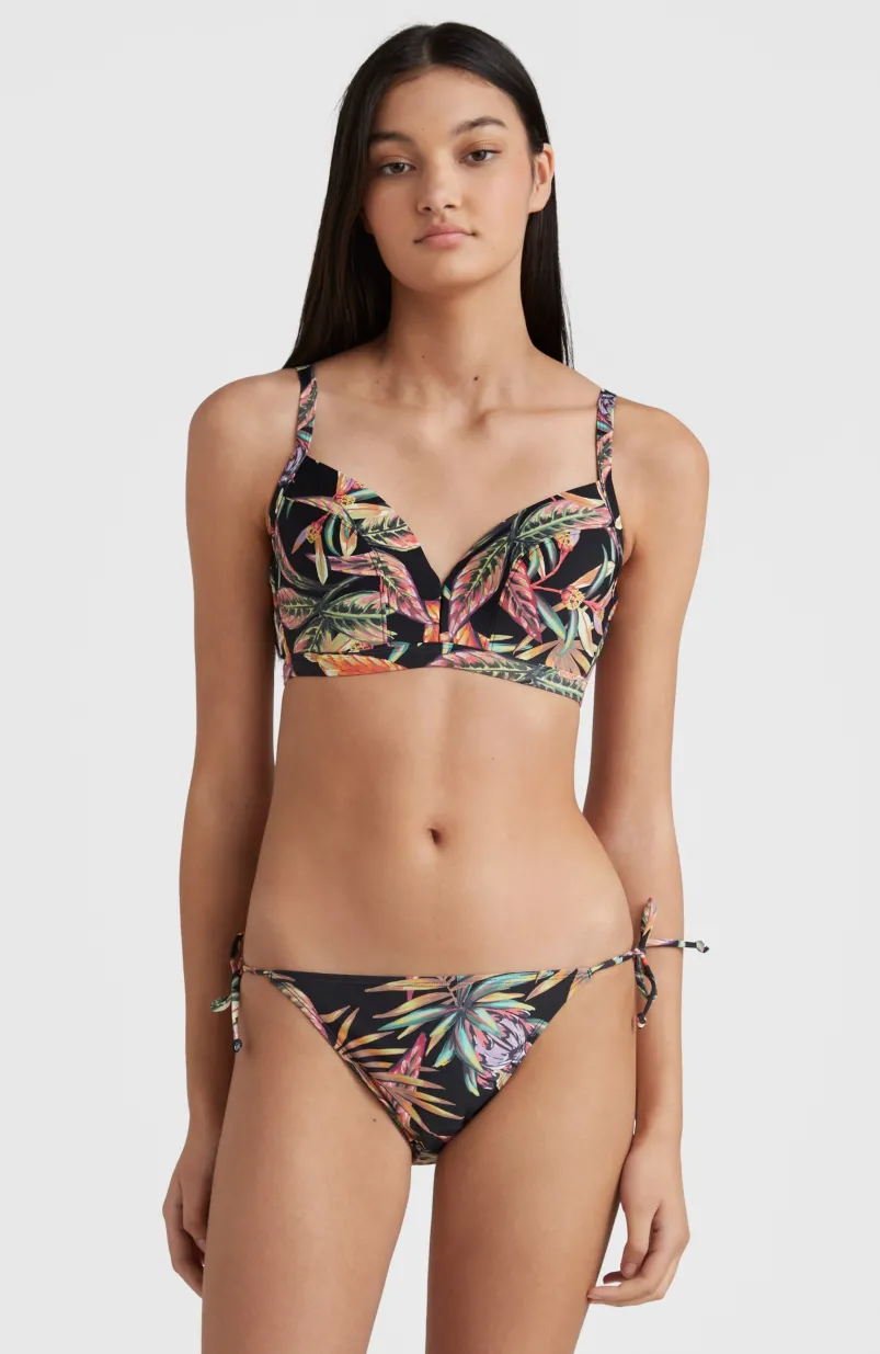 Bikinitop Panama Mould Wire Bra | Black Tropical Flower