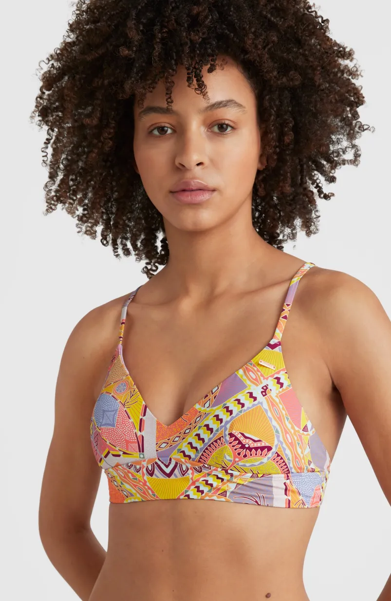 Bikinitop Wave Bralette | Yellow Scarf Print