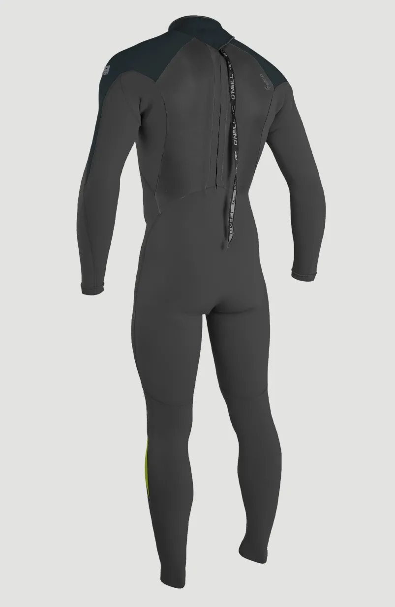 Epic 4/3mm Back Zip Full Wetsuit | BLACK/GUNMETAL/DAYGLO