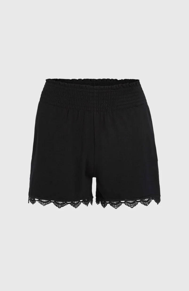 Essentials Ava Smocked Short | Black Out