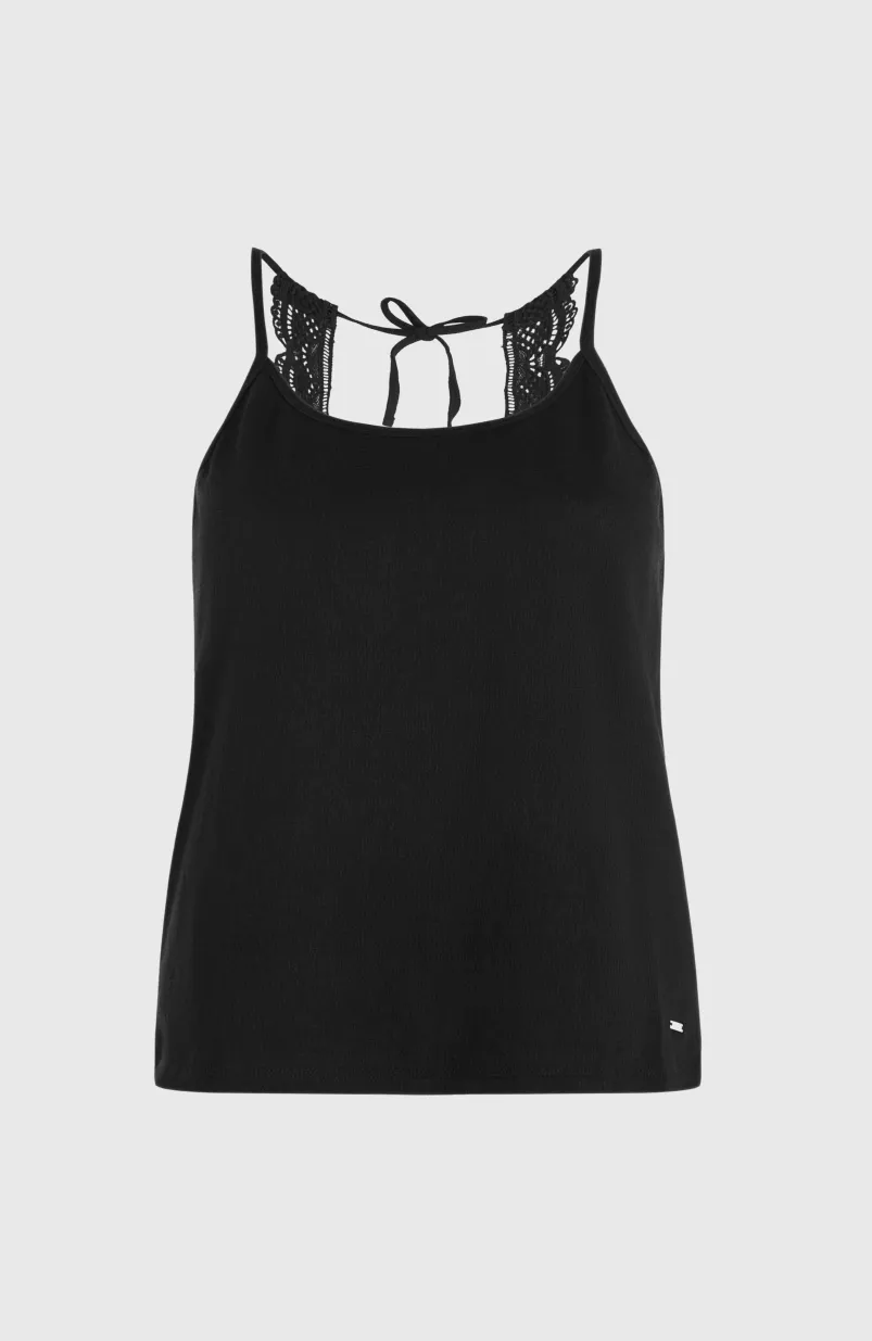 Essentials Ava Tanktop Met Kant | Black Out