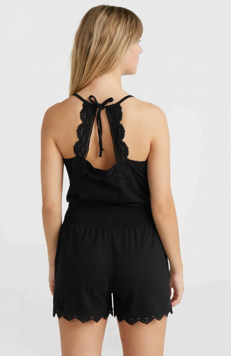 Essentials Ava Tanktop Met Kant | Black Out