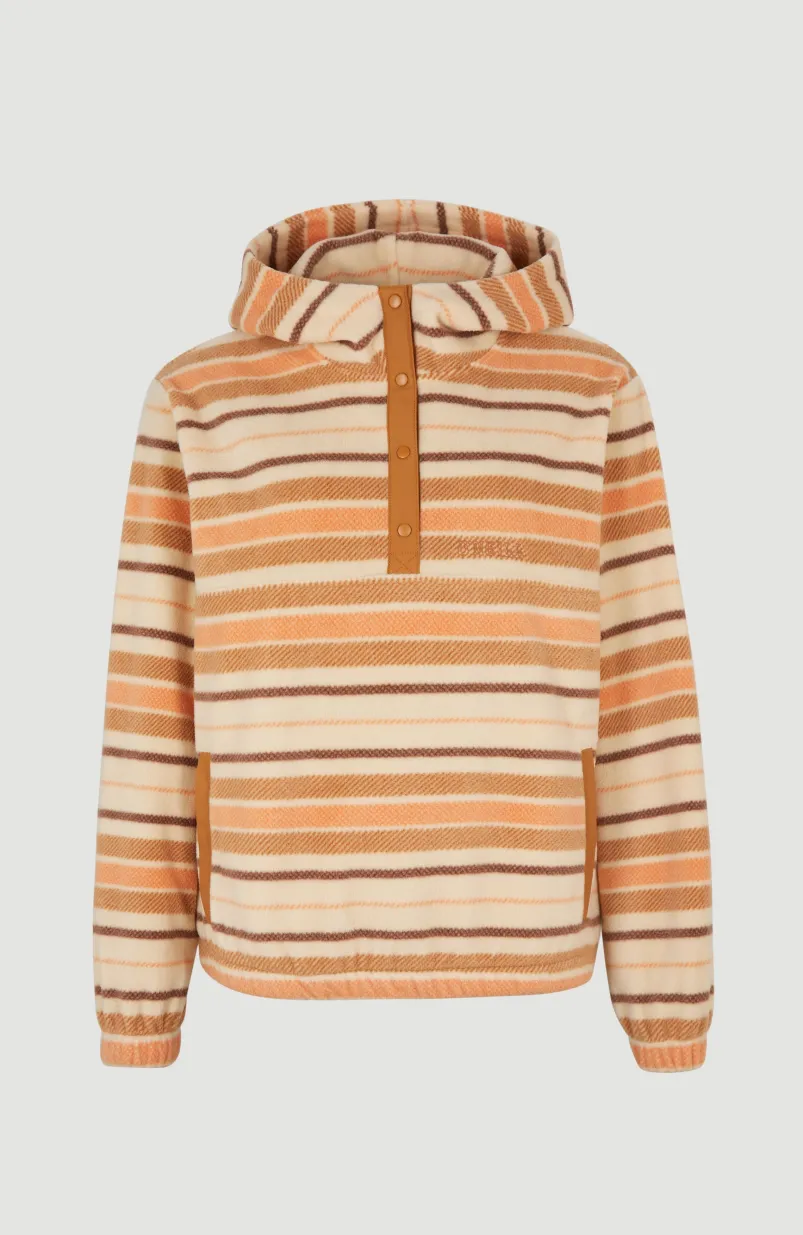 Hoodie Superfleece Met Halve Rits | White Crossover Stripe