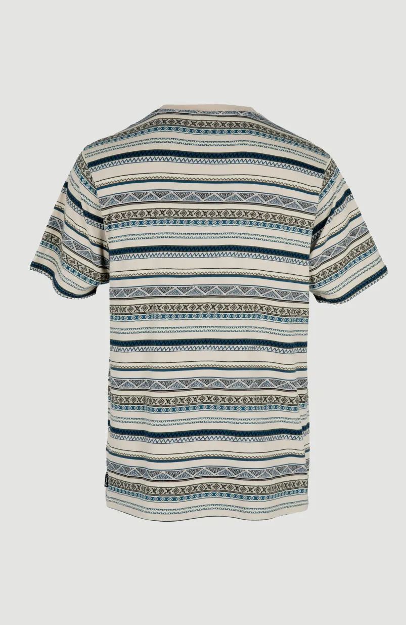 Ikat Jacquard T-shirt | Grey Ikat Stripe