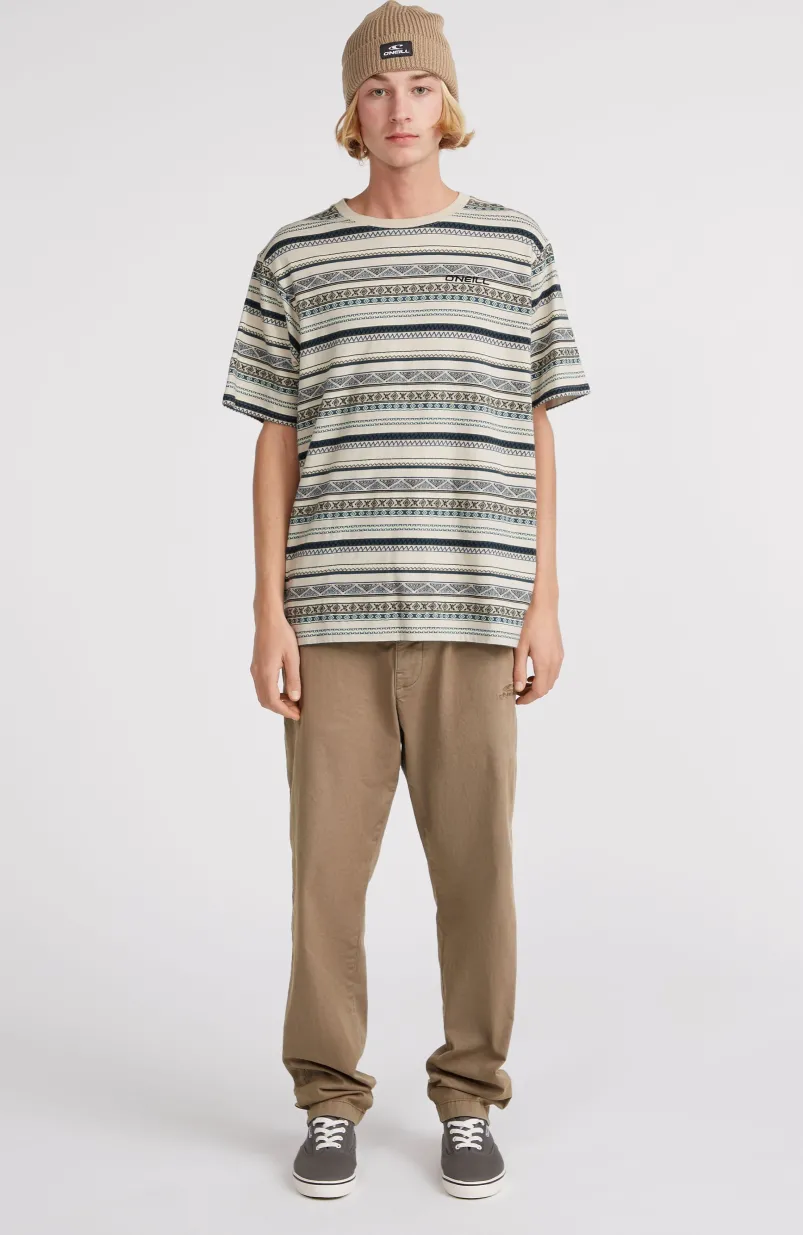 Ikat Jacquard T-shirt | Grey Ikat Stripe