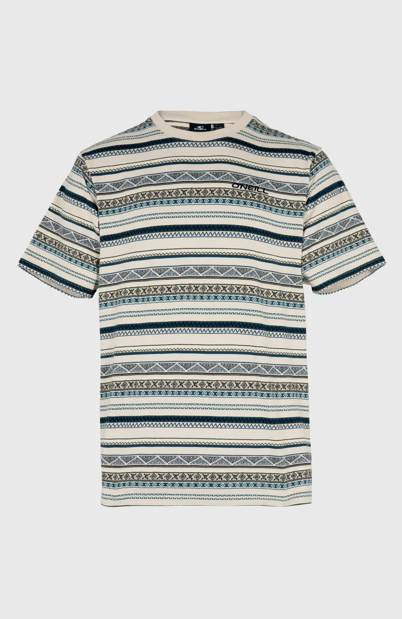 Ikat Jacquard T-shirt | Grey Ikat Stripe