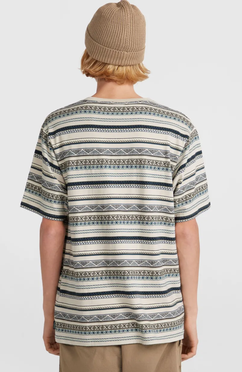 Ikat Jacquard T-shirt | Grey Ikat Stripe