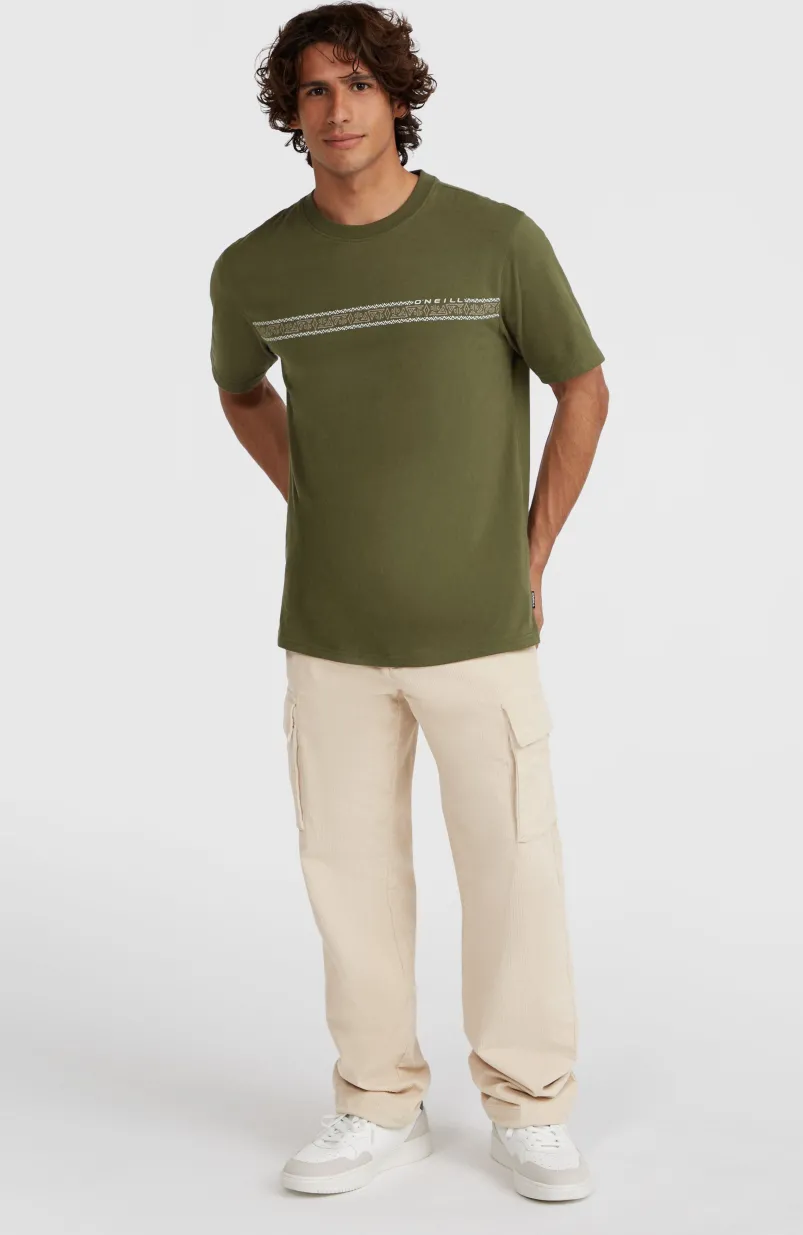 Ikat Stripe T-shirt | Forest Night