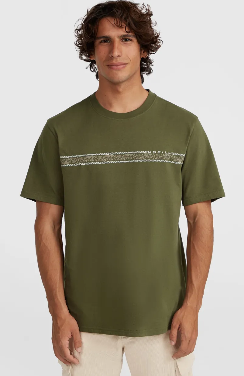 Ikat Stripe T-shirt | Forest Night