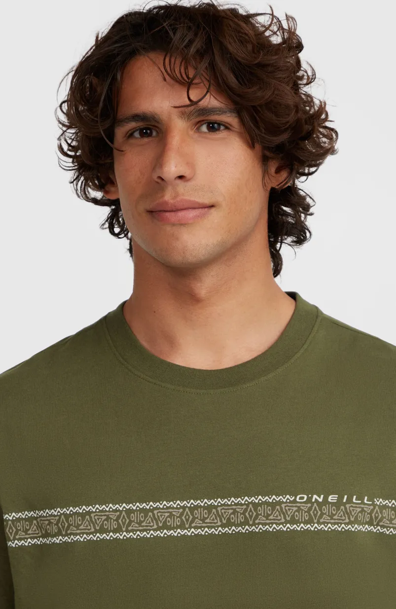 Ikat Stripe T-shirt | Forest Night