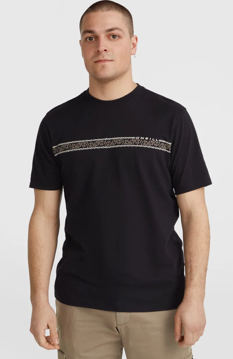 Ikat Stripe T-shirt | Black Out
