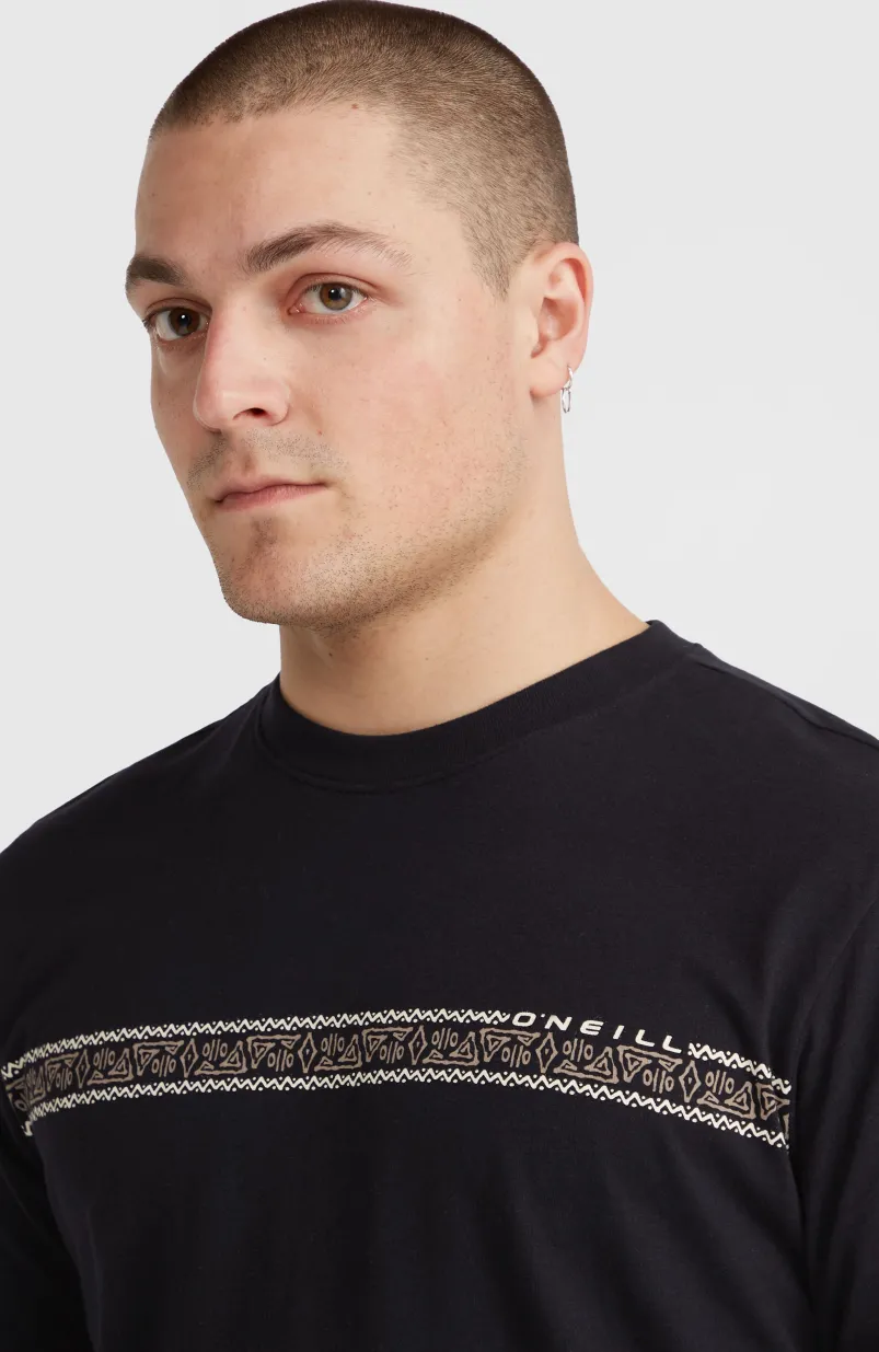 Ikat Stripe T-shirt | Black Out