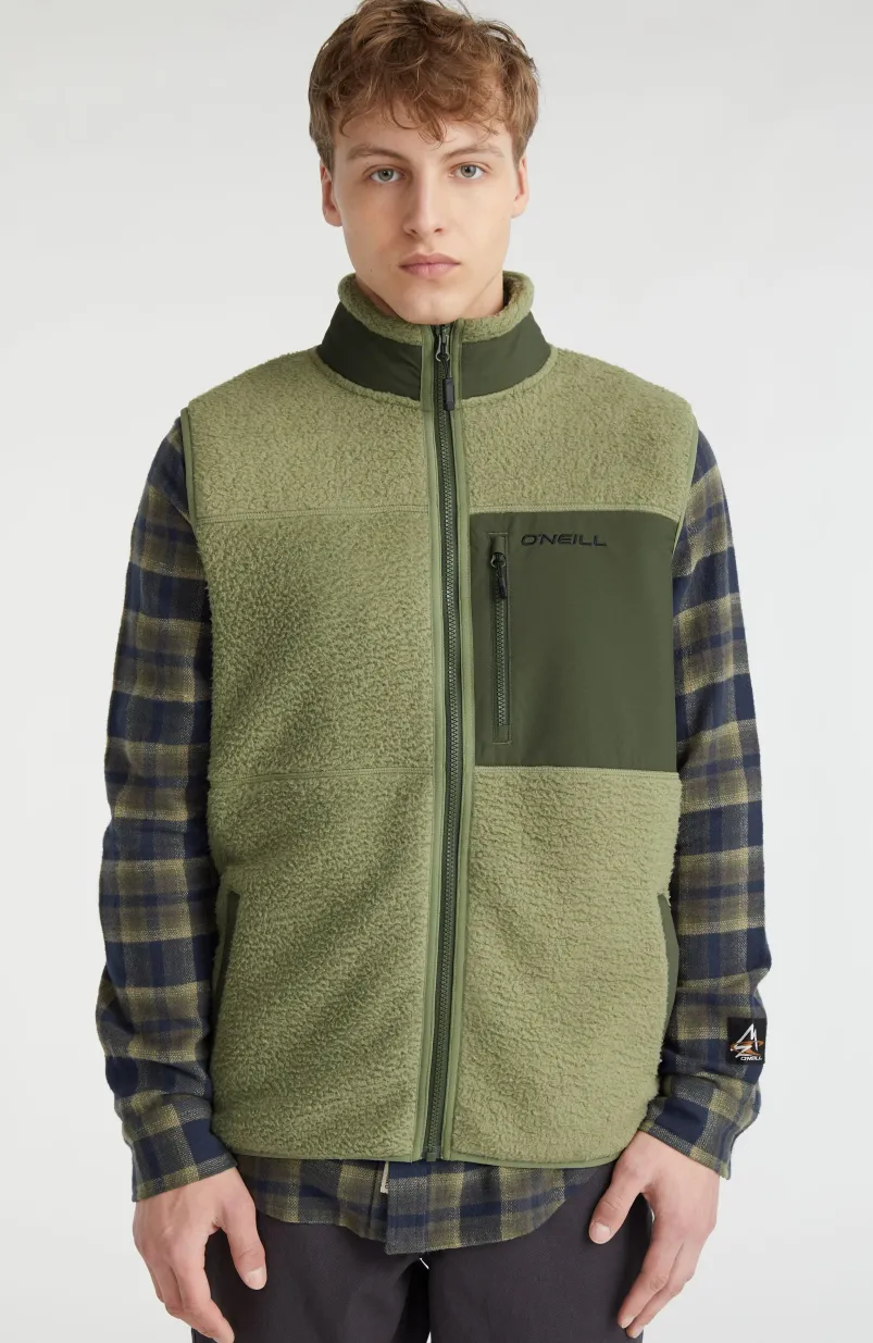 Mouwloos Vest High-Pile | Deep Lichen Green