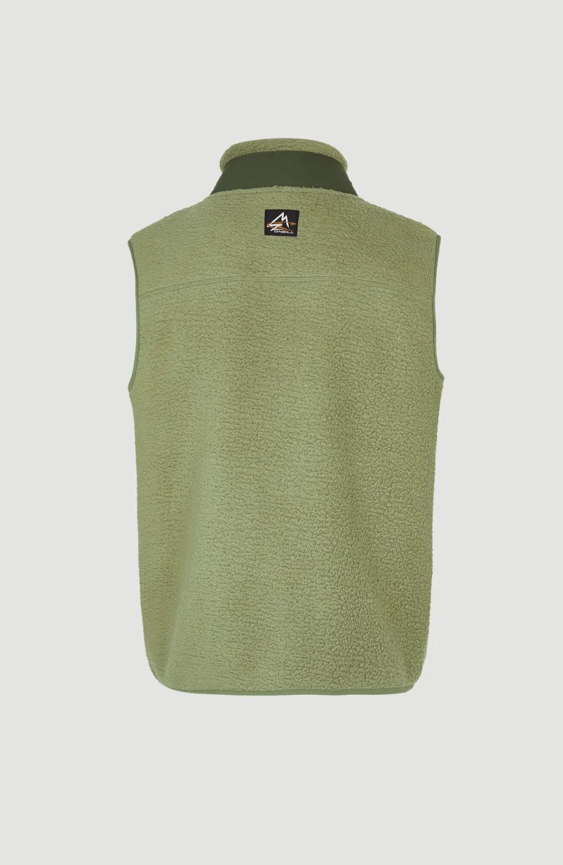 Mouwloos Vest High-Pile | Deep Lichen Green