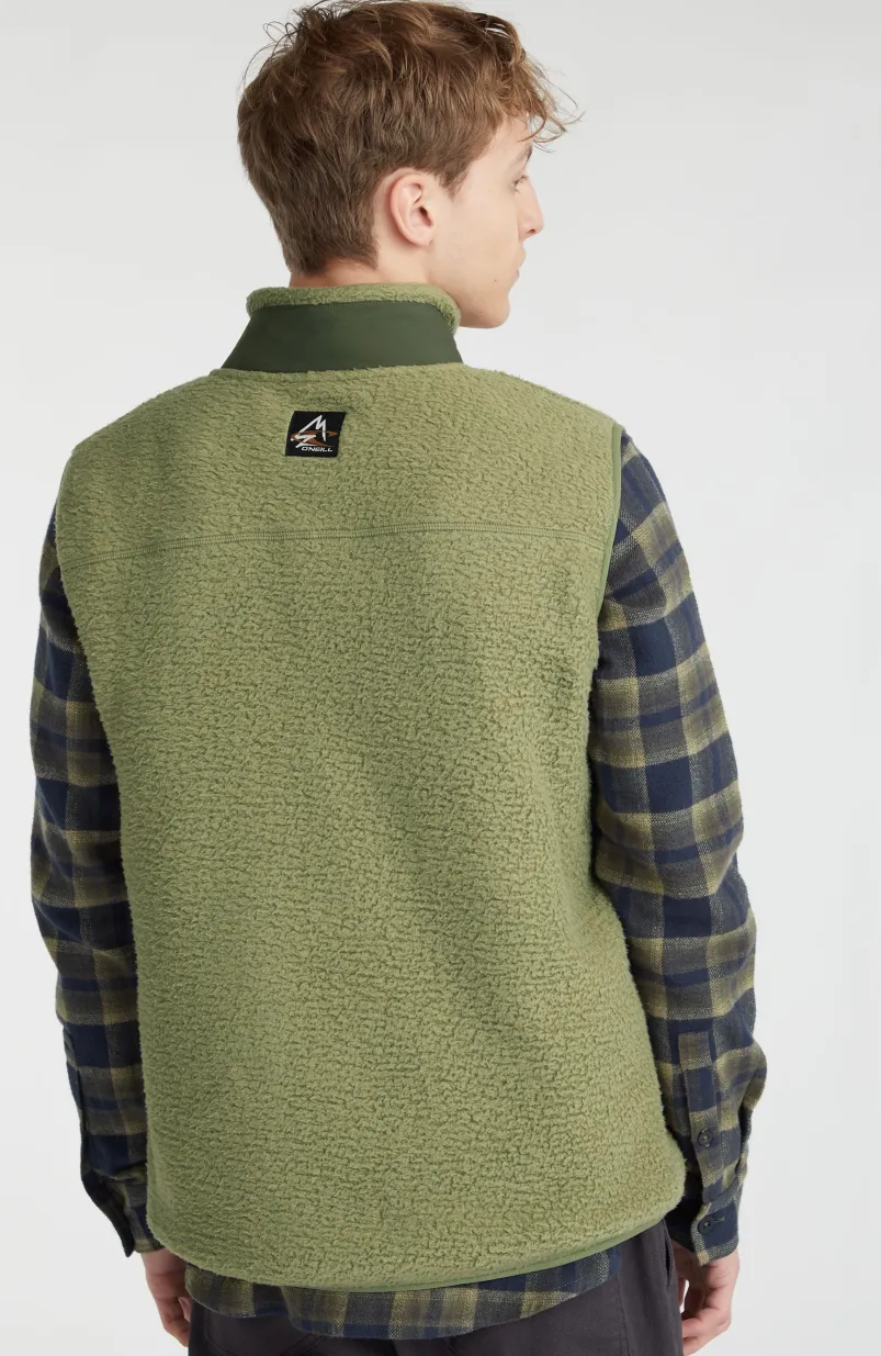 Mouwloos Vest High-Pile | Deep Lichen Green