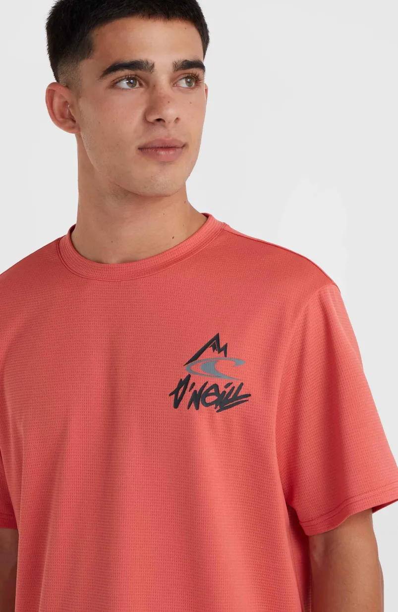 O'Neill Hybrid Logo Polygiene T-shirt | Red Orcher