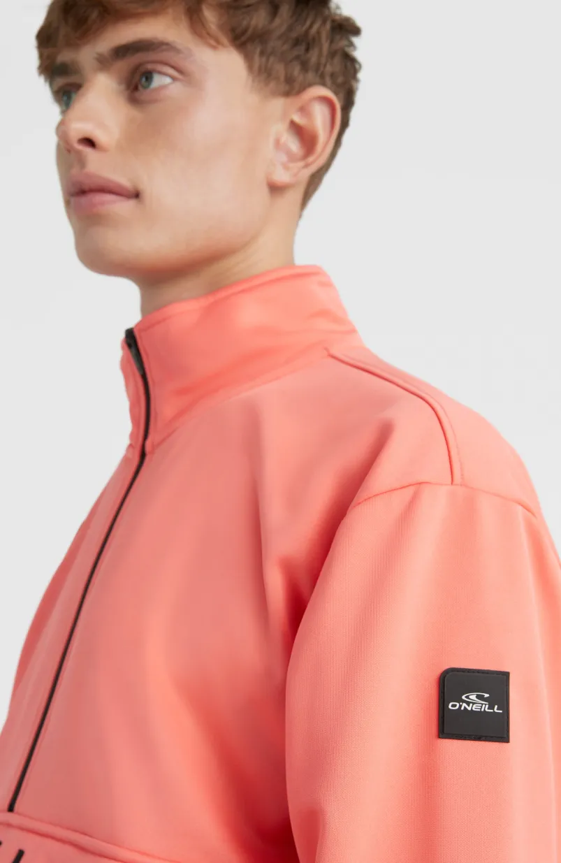 Rutile Solid Half Zip Anorak | Georgia Peach