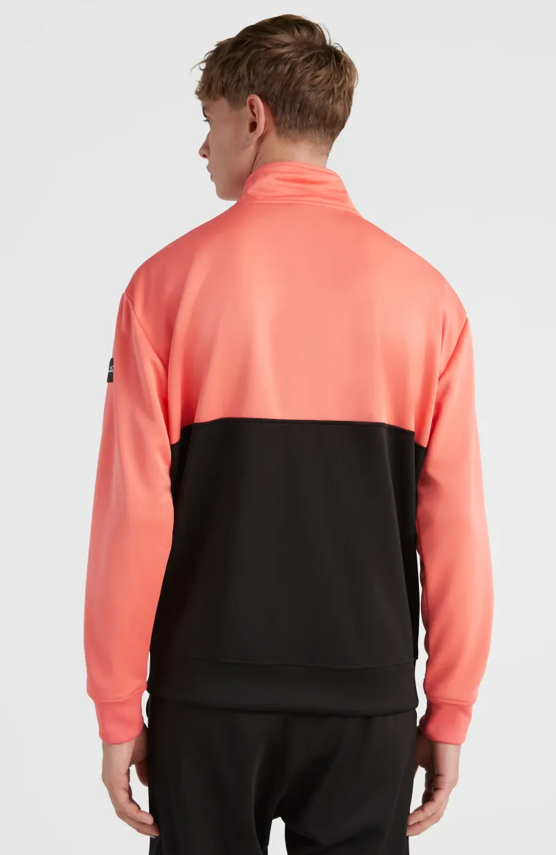 Rutile Solid Half Zip Anorak | Georgia Peach