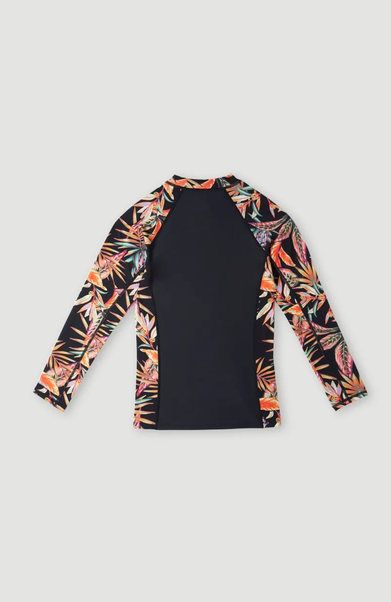 Shirt O'Neill Printed Met Lange Mouwen | Black Tropical Flower