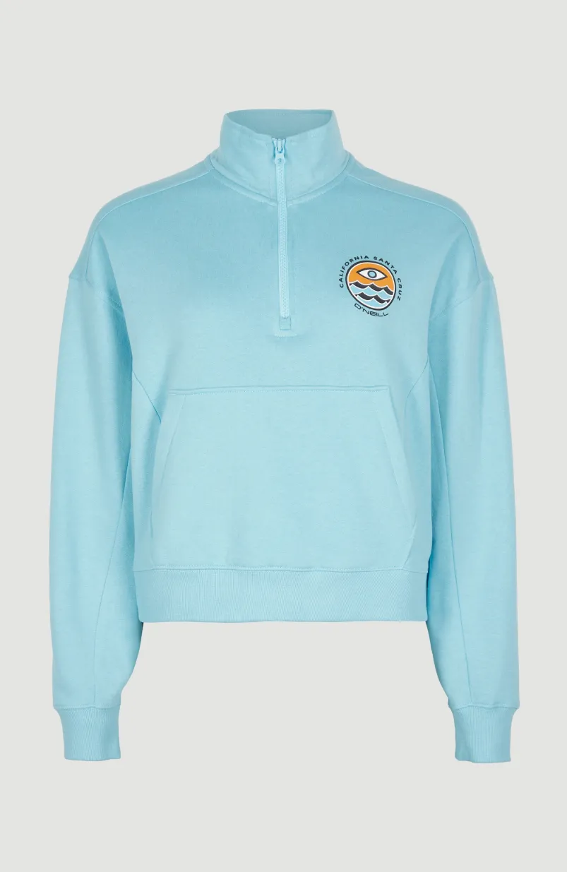 Sweater Cove Met Halve Rits | Blue Topaz