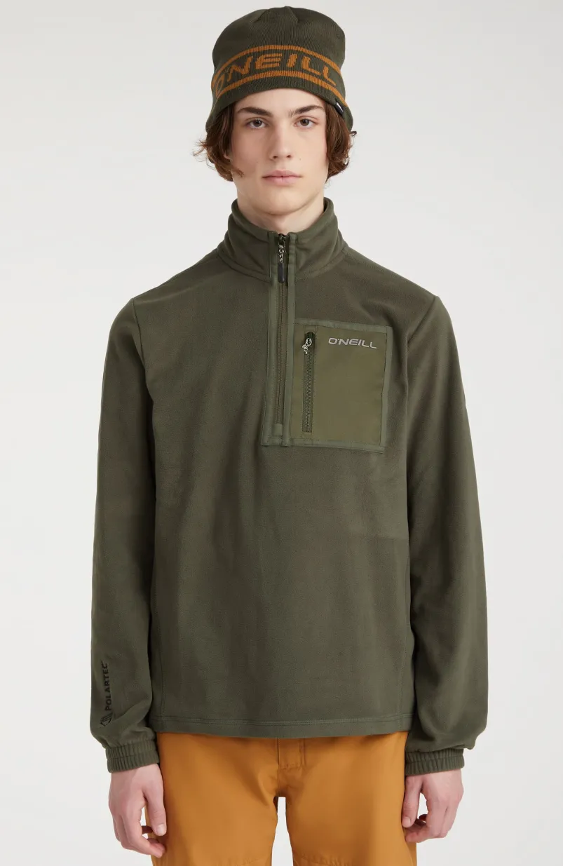 Trui Utility Light Fleece Met Halve Rits | Forest Night