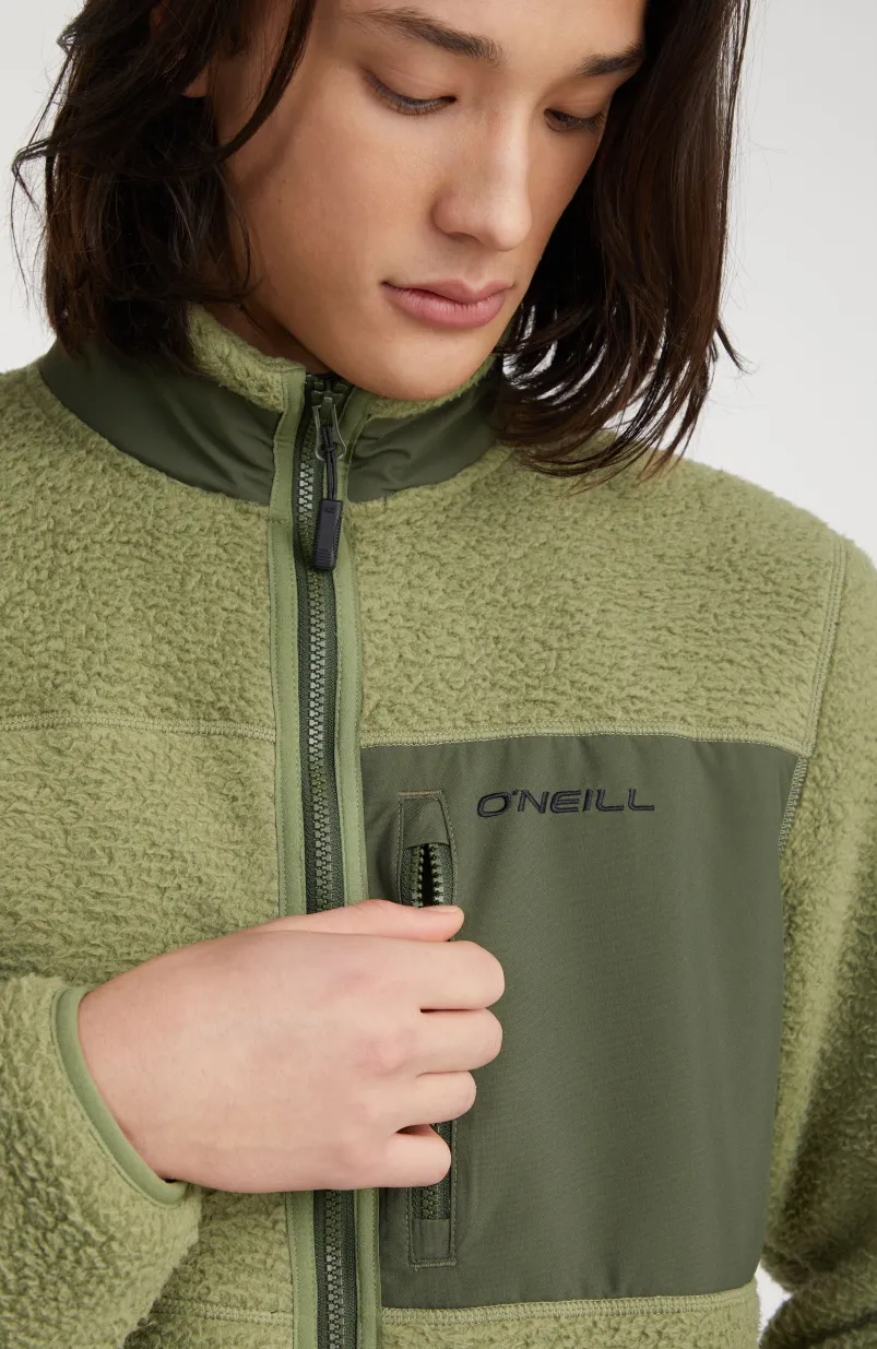 Vest High-Pile Fleece | Deep Lichen Green