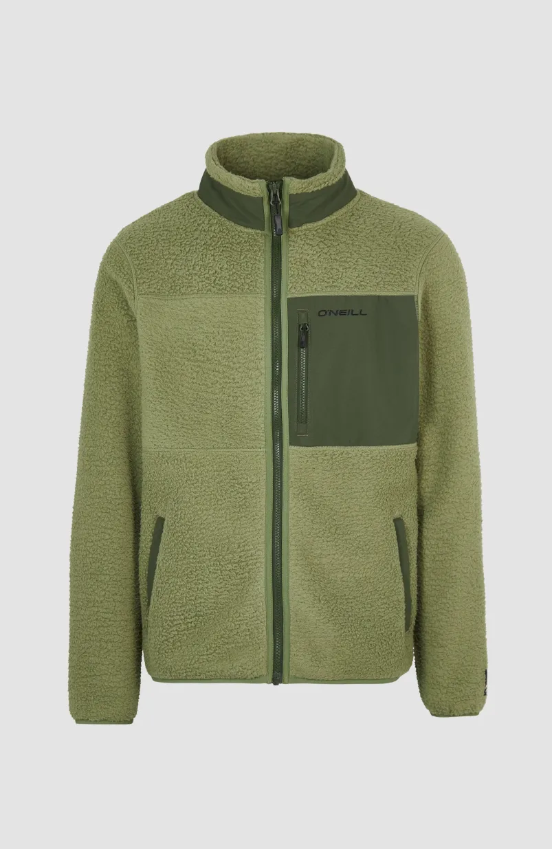 Vest High-Pile Fleece | Deep Lichen Green