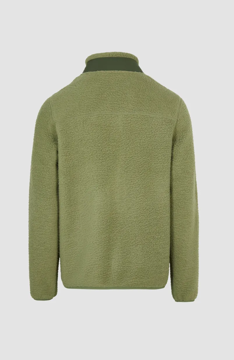 Vest High-Pile Fleece | Deep Lichen Green