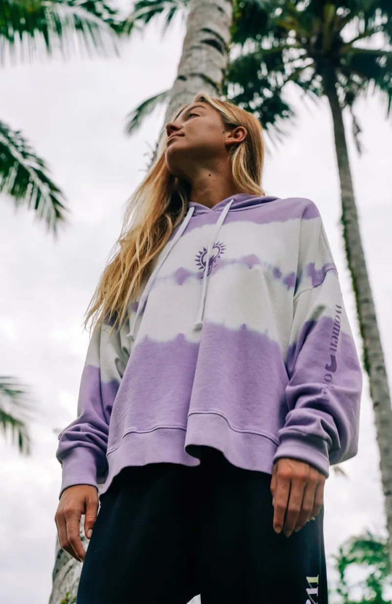 Women Of The Wave Hoodie | Purple Tie Dye