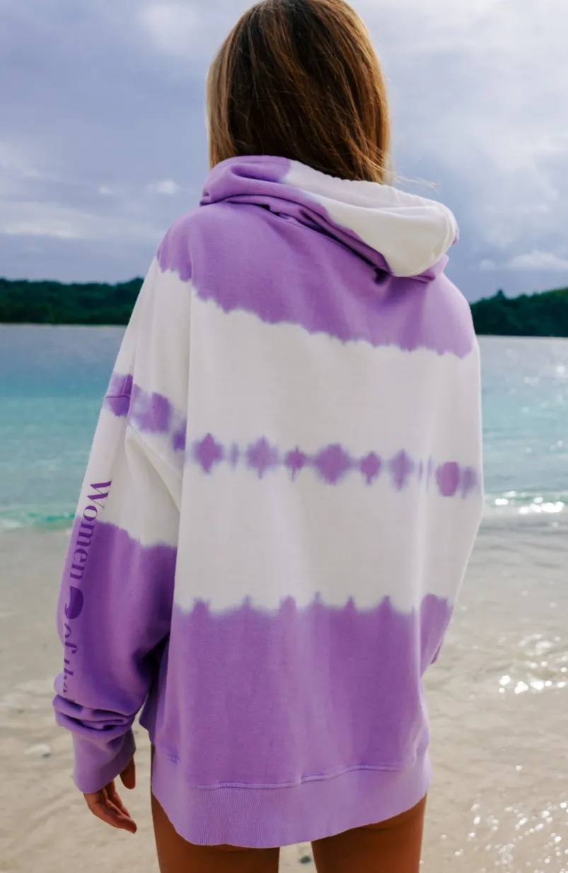 Women Of The Wave Hoodie | Purple Tie Dye
